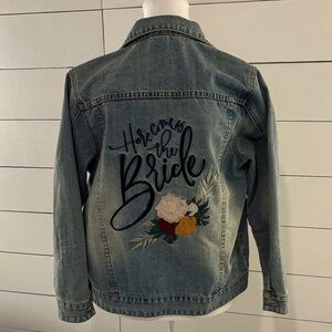 Here Comes the Bride, Jean Jacket Embroidered Flowers
